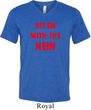 Mens Funny Tee Hit em with the Hein Tri Blend V-neck