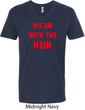 Mens Funny Tee Hit em with the Hein V-neck Shirt