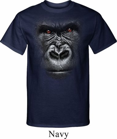 Mens Gorilla Shirt Big Gorilla Face Tall Tee T-Shirt