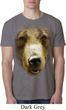 Mens Grizzly Bear Shirt Big Grizzly Bear Face Burnout T-Shirt