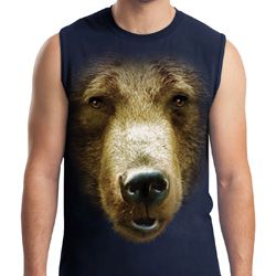 Mens Grizzly Bear Shirt Big Grizzly Bear Face Muscle Tee T-Shirt Mens Grizzly Bear Shirt Big Grizzly Bear Face Muscle Tee T-Shirt