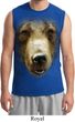 Mens Grizzly Bear Shirt Big Grizzly Bear Face Muscle Tee T-Shirt
