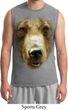 Mens Grizzly Bear Shirt Big Grizzly Bear Face Muscle Tee T-Shirt
