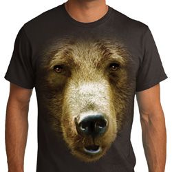 Mens Grizzly Bear Shirt Big Grizzly Bear Face Organic T-Shirt Mens Grizzly Bear Shirt Big Grizzly Bear Face Organic T-Shirt