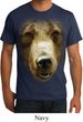 Mens Grizzly Bear Shirt Big Grizzly Bear Face Organic T-Shirt