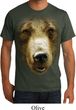 Mens Grizzly Bear Shirt Big Grizzly Bear Face Organic T-Shirt