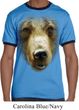 Mens Grizzly Bear Shirt Big Grizzly Bear Face Ringer Tee T-Shirt