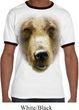 Mens Grizzly Bear Shirt Big Grizzly Bear Face Ringer Tee T-Shirt