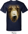 Mens Grizzly Bear Shirt Big Grizzly Bear Face Tall Tee T-Shirt