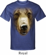 Mens Grizzly Bear Shirt Big Grizzly Bear Face Tall Tee T-Shirt