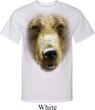Mens Grizzly Bear Shirt Big Grizzly Bear Face Tall Tee T-Shirt