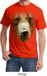 Mens Grizzly Bear Shirt Big Grizzly Bear Face Tee T-Shirt