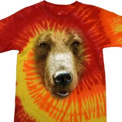 Mens Grizzly Bear Shirt Big Grizzly Bear Face Tie Dye T-shirt Mens Grizzly Bear Shirt Big Grizzly Bear Face Tie Dye T-shirt