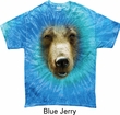 Mens Grizzly Bear Shirt Big Grizzly Bear Face Tie Dye T-shirt