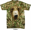 Mens Grizzly Bear Shirt Big Grizzly Bear Face Tie Dye T-shirt