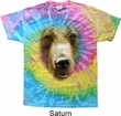 Mens Grizzly Bear Shirt Big Grizzly Bear Face Tie Dye T-shirt