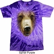 Mens Grizzly Bear Shirt Big Grizzly Bear Face Tie Dye T-shirt