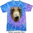 Mens Grizzly Bear Shirt Big Grizzly Bear Face Tie Dye T-shirt