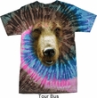Mens Grizzly Bear Shirt Big Grizzly Bear Face Tie Dye T-shirt