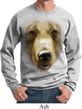 Mens Grizzly Bear Sweatshirt Big Grizzly Bear Face Sweat Shirt