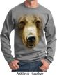 Mens Grizzly Bear Sweatshirt Big Grizzly Bear Face Sweat Shirt