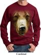 Mens Grizzly Bear Sweatshirt Big Grizzly Bear Face Sweat Shirt