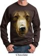 Mens Grizzly Bear Sweatshirt Big Grizzly Bear Face Sweat Shirt