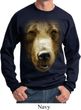 Mens Grizzly Bear Sweatshirt Big Grizzly Bear Face Sweat Shirt