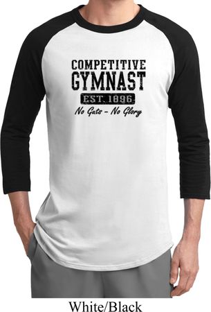 Mens Gymnastics Shirt Competitive Gymnast Raglan Tee T-Shirt