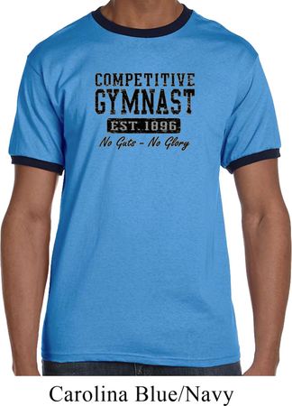 Mens Gymnastics Shirt Competitive Gymnast Ringer Tee T-Shirt
