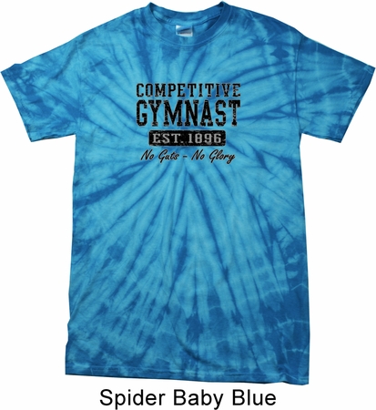 Mens Gymnastics Shirt Competitive Gymnast Spider Tie Dye Tee T-shirt