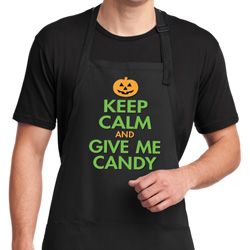 Mens Halloween Apron Give Me Candy Full Length Apron with Pockets