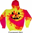 Mens Halloween Hoodie Black Jack O Lantern Tie Dye Hoody