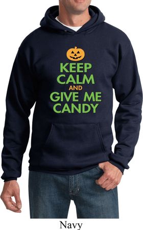 Mens Halloween Hoodie Keep Calm and Give Me Candy Hoody