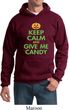 Mens Halloween Hoodie Keep Calm and Give Me Candy Hoody