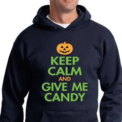 Mens Halloween Hoodie Keep Calm and Give Me Candy Hoody
