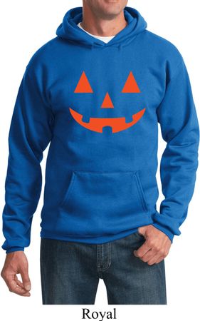 Mens Halloween Hoodie Orange Jack O Lantern Hoody