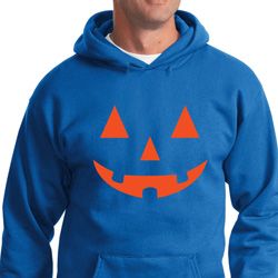 Mens Halloween Hoodie Orange Jack O Lantern Hoody
