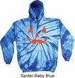 Mens Halloween Hoodie Orange Jack O Lantern Tie Dye Hoody