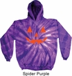 Mens Halloween Hoodie Orange Jack O Lantern Tie Dye Hoody