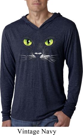 Mens Halloween Shirt Black Cat Lightweight Hoodie Tee T-Shirt