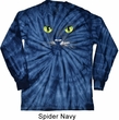 Mens Halloween Shirt Black Cat Long Sleeve Tie Dye Tee T-shirt