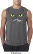 Mens Halloween Shirt Black Cat Sleeveless Tee T-Shirt