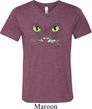 Mens Halloween Shirt Black Cat Tri Blend V-neck Tee T-Shirt