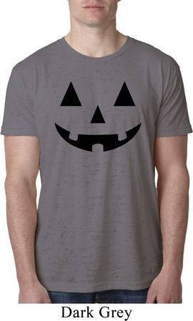 Mens Halloween Shirt Black Jack O Lantern Burnout Tee T-Shirt