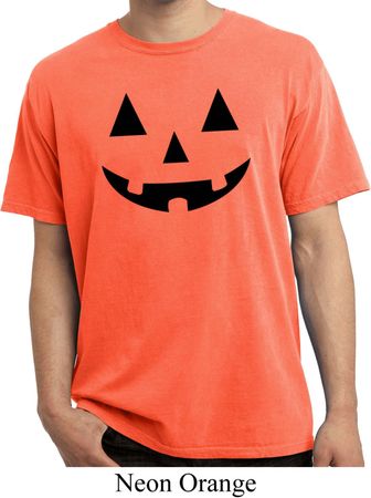 Mens Halloween Shirt Black Jack O Lantern Pigment Dyed Tee T-Shirt