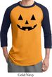 Mens Halloween Shirt Black Jack O Lantern Raglan Tee T-Shirt