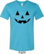 Mens Halloween Shirt Black Jack O Lantern Tri Blend V-neck Tee T-Shirt