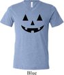 Mens Halloween Shirt Black Jack O Lantern Tri Blend V-neck Tee T-Shirt