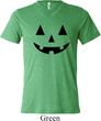 Mens Halloween Shirt Black Jack O Lantern Tri Blend V-neck Tee T-Shirt